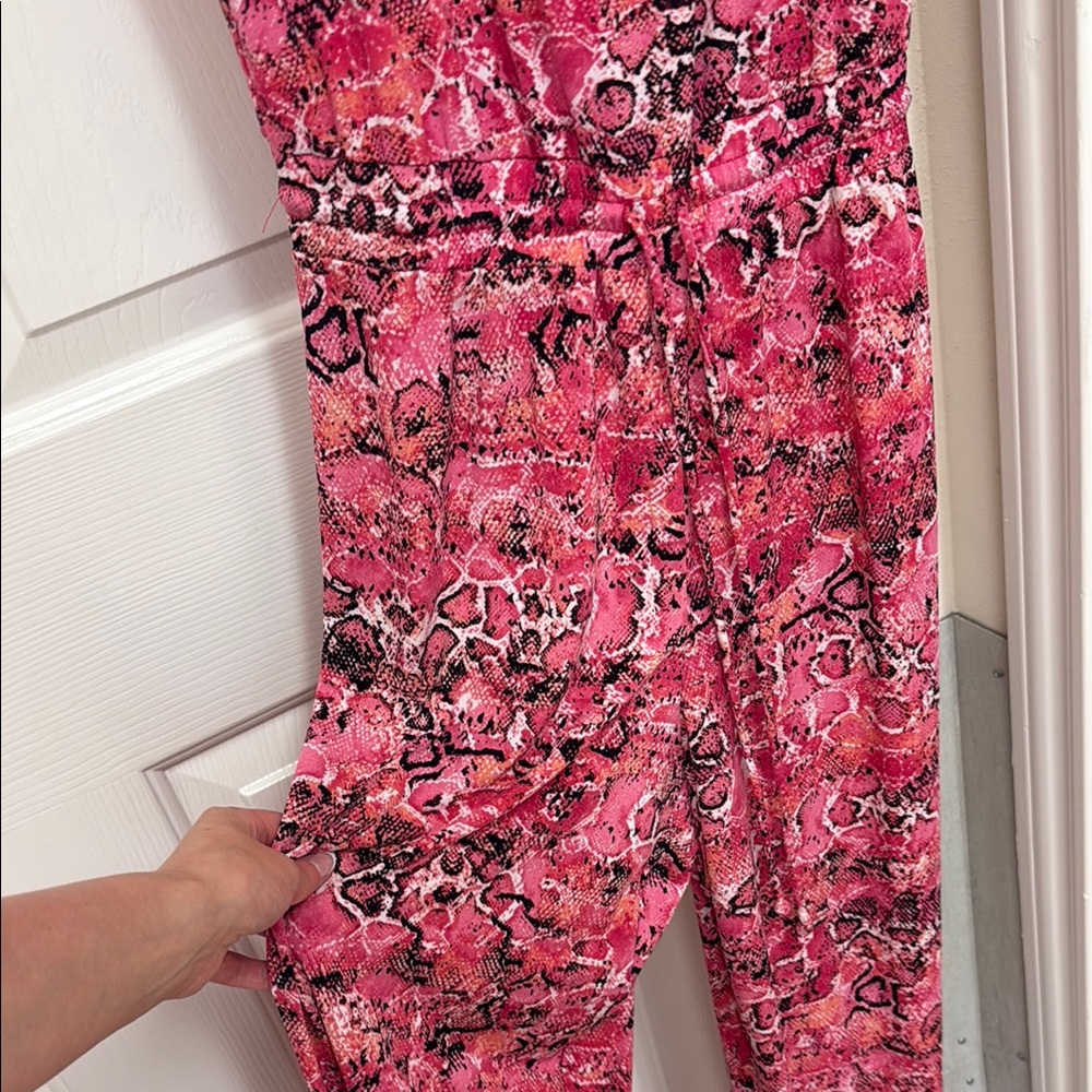 Calvin Klein Pink Animal Sleeveless Jumpsuit - Picture 3 of 9